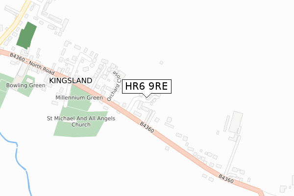 HR6 9RE map - large scale - OS Open Zoomstack (Ordnance Survey)