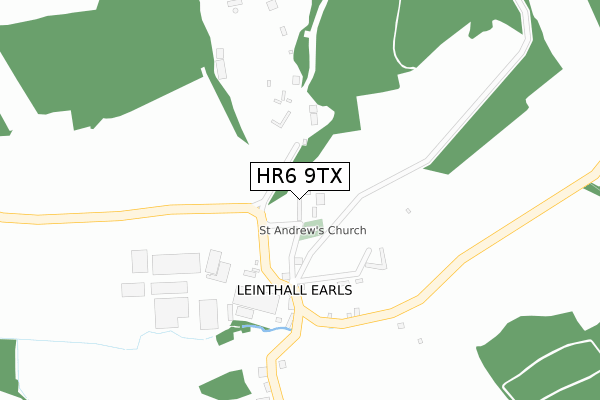 HR6 9TX map - large scale - OS Open Zoomstack (Ordnance Survey)