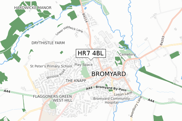 HR7 4BL map - small scale - OS Open Zoomstack (Ordnance Survey)