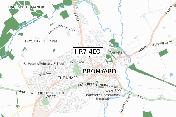 HR7 4EQ map - small scale - OS Open Zoomstack (Ordnance Survey)