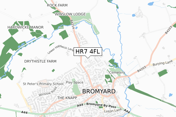 HR7 4FL map - small scale - OS Open Zoomstack (Ordnance Survey)