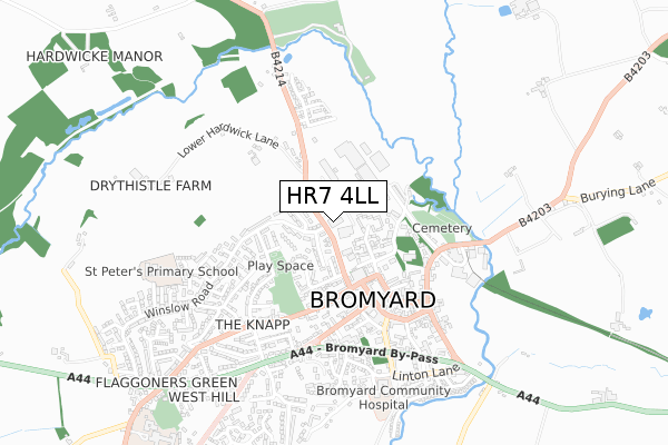 HR7 4LL map - small scale - OS Open Zoomstack (Ordnance Survey)