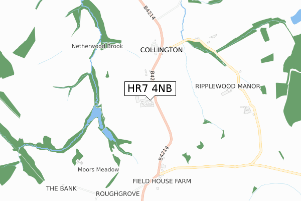 HR7 4NB map - small scale - OS Open Zoomstack (Ordnance Survey)