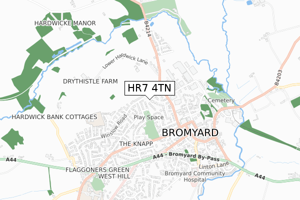 HR7 4TN map - small scale - OS Open Zoomstack (Ordnance Survey)