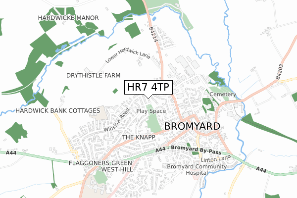 HR7 4TP map - small scale - OS Open Zoomstack (Ordnance Survey)