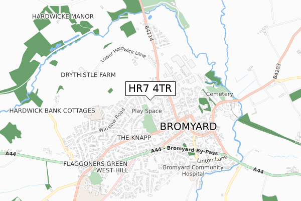 HR7 4TR map - small scale - OS Open Zoomstack (Ordnance Survey)