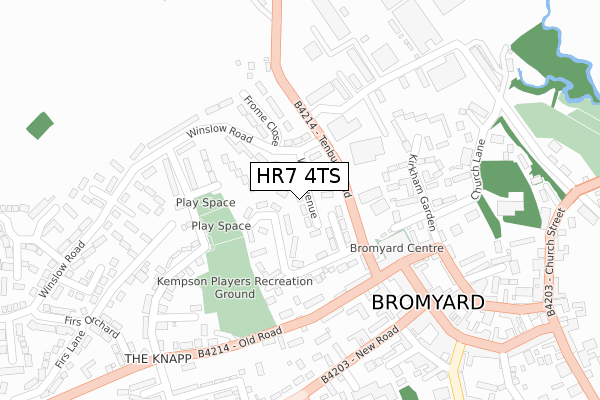 HR7 4TS map - large scale - OS Open Zoomstack (Ordnance Survey)