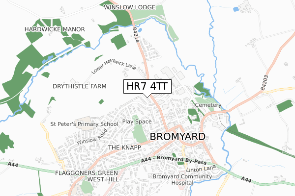 HR7 4TT map - small scale - OS Open Zoomstack (Ordnance Survey)