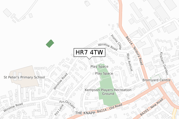 HR7 4TW map - large scale - OS Open Zoomstack (Ordnance Survey)