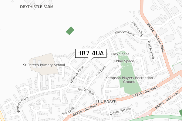 HR7 4UA map - large scale - OS Open Zoomstack (Ordnance Survey)