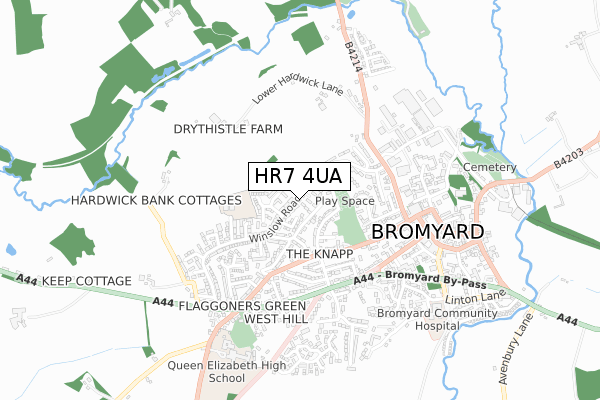 HR7 4UA map - small scale - OS Open Zoomstack (Ordnance Survey)