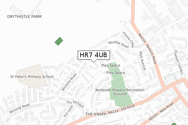 HR7 4UB map - large scale - OS Open Zoomstack (Ordnance Survey)