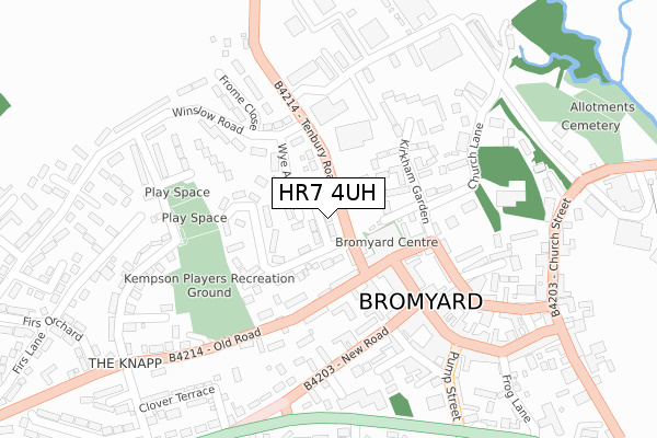 HR7 4UH map - large scale - OS Open Zoomstack (Ordnance Survey)