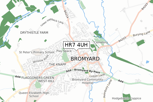 HR7 4UH map - small scale - OS Open Zoomstack (Ordnance Survey)