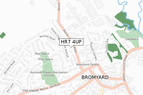 HR7 4UP map - large scale - OS Open Zoomstack (Ordnance Survey)
