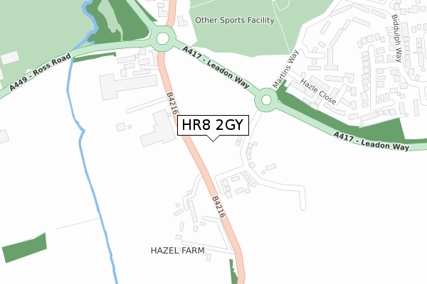 HR8 2GY map - large scale - OS Open Zoomstack (Ordnance Survey)