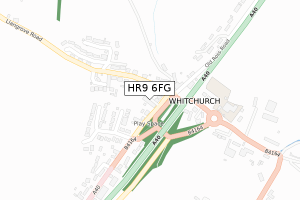 HR9 6FG map - large scale - OS Open Zoomstack (Ordnance Survey)