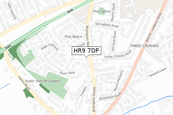 HR9 7DP map - large scale - OS Open Zoomstack (Ordnance Survey)