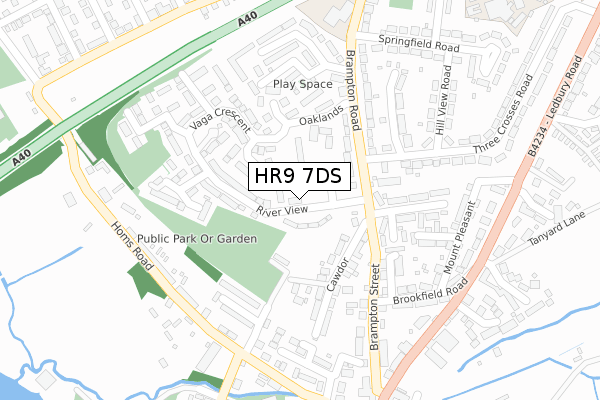 HR9 7DS map - large scale - OS Open Zoomstack (Ordnance Survey)