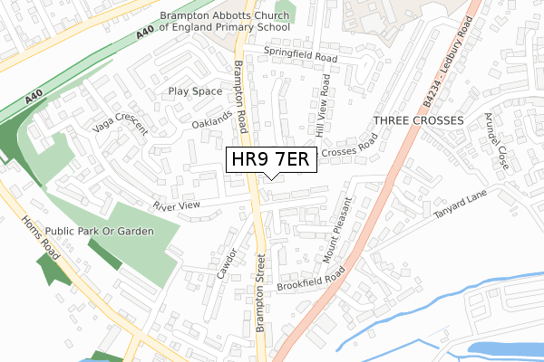 HR9 7ER map - large scale - OS Open Zoomstack (Ordnance Survey)