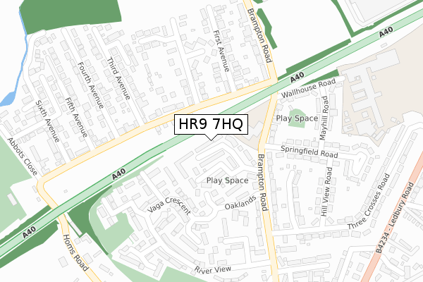 HR9 7HQ map - large scale - OS Open Zoomstack (Ordnance Survey)