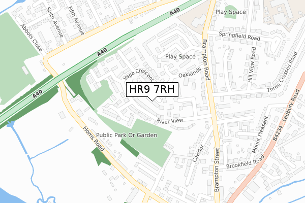 HR9 7RH map - large scale - OS Open Zoomstack (Ordnance Survey)