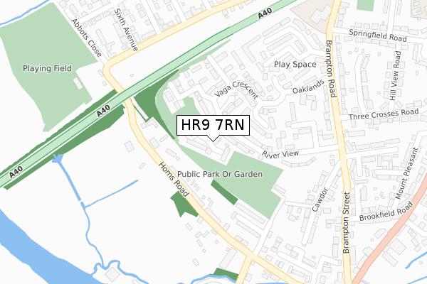 HR9 7RN map - large scale - OS Open Zoomstack (Ordnance Survey)