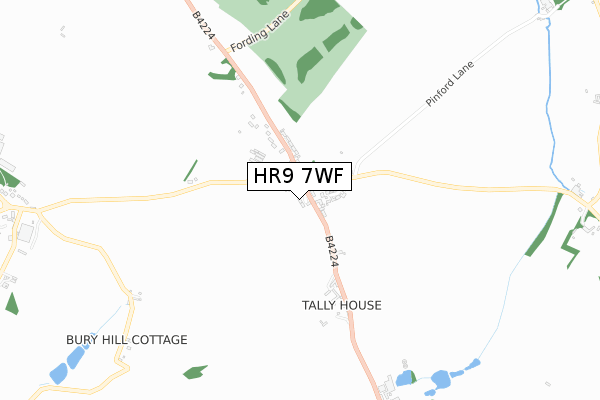 HR9 7WF map - small scale - OS Open Zoomstack (Ordnance Survey)
