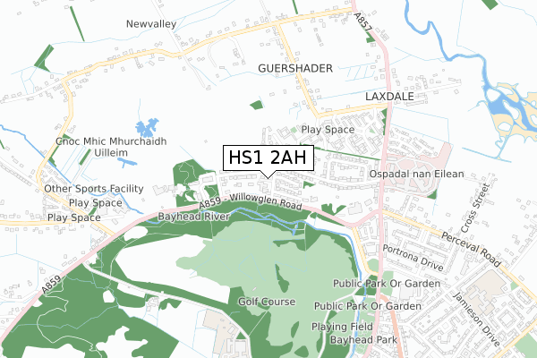 HS1 2AH map - small scale - OS Open Zoomstack (Ordnance Survey)