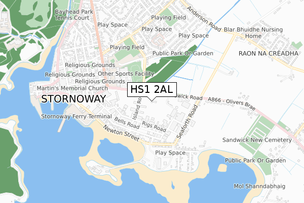 HS1 2AL map - small scale - OS Open Zoomstack (Ordnance Survey)