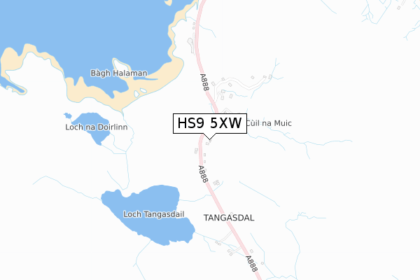 HS9 5XW map - small scale - OS Open Zoomstack (Ordnance Survey)
