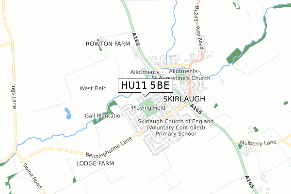 HU11 5BE map - small scale - OS Open Zoomstack (Ordnance Survey) HU11 5BE map - small scale - OS Open Zoomstack (Ordnance Survey)