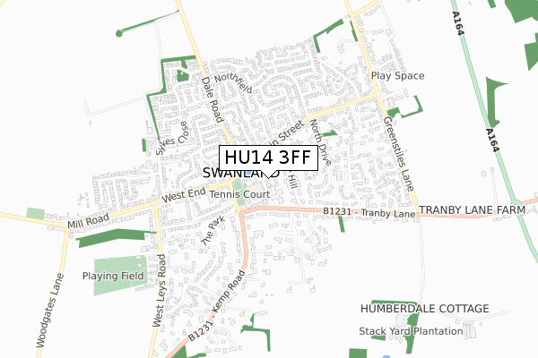 HU14 3FF map - small scale - OS Open Zoomstack (Ordnance Survey)