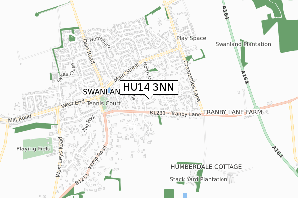 HU14 3NN map - small scale - OS Open Zoomstack (Ordnance Survey)