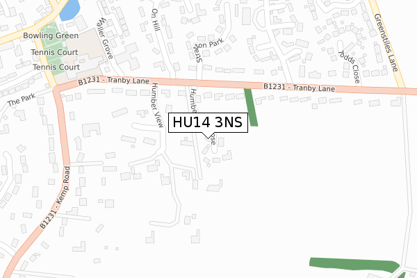 HU14 3NS map - large scale - OS Open Zoomstack (Ordnance Survey)