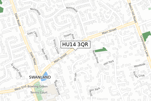 HU14 3QR map - large scale - OS Open Zoomstack (Ordnance Survey)