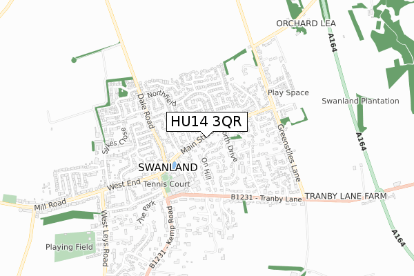 HU14 3QR map - small scale - OS Open Zoomstack (Ordnance Survey)
