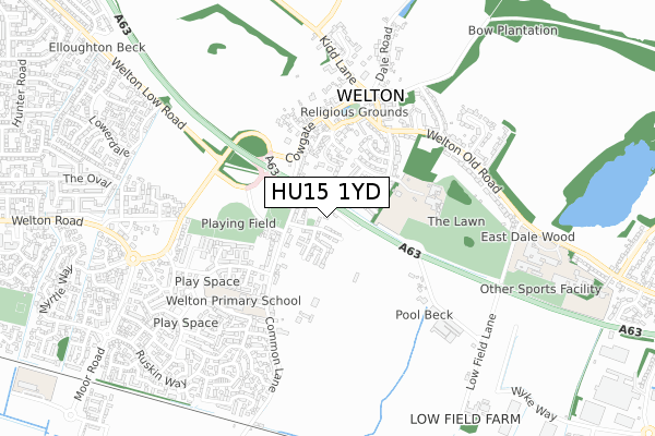 HU15 1YD map - small scale - OS Open Zoomstack (Ordnance Survey) HU15 1YD map - small scale - OS Open Zoomstack (Ordnance Survey)