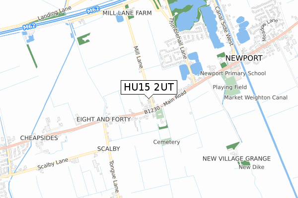 HU15 2UT map - small scale - OS Open Zoomstack (Ordnance Survey)