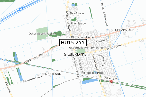 HU15 2YY map - small scale - OS Open Zoomstack (Ordnance Survey)