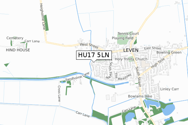 HU17 5LN map - small scale - OS Open Zoomstack (Ordnance Survey)