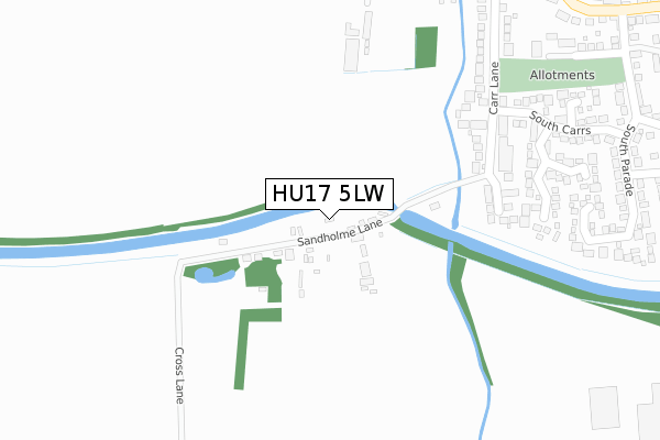 HU17 5LW map - large scale - OS Open Zoomstack (Ordnance Survey)