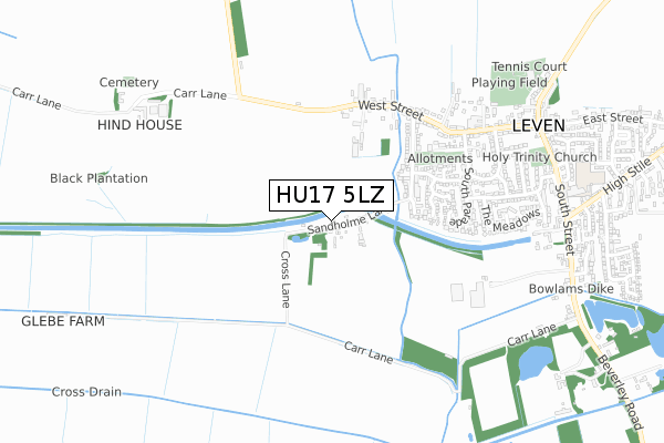 HU17 5LZ map - small scale - OS Open Zoomstack (Ordnance Survey)