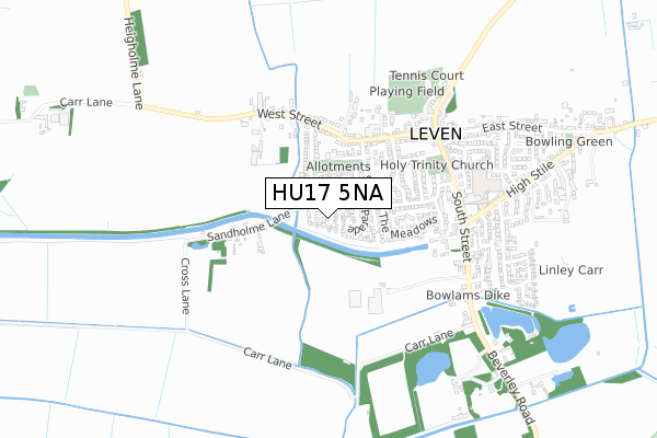 HU17 5NA map - small scale - OS Open Zoomstack (Ordnance Survey)