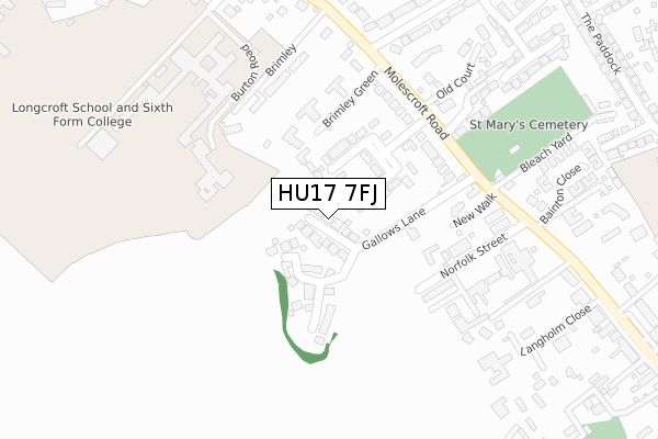 HU17 7FJ map - large scale - OS Open Zoomstack (Ordnance Survey)