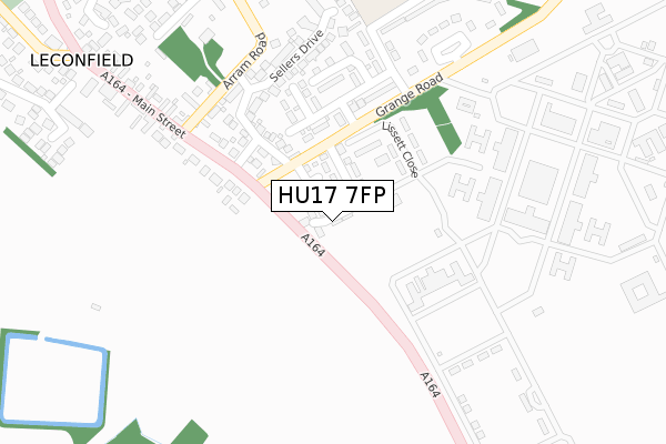 HU17 7FP map - large scale - OS Open Zoomstack (Ordnance Survey)