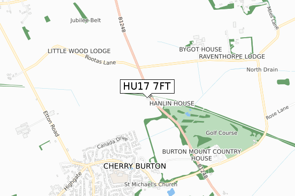 HU17 7FT map - small scale - OS Open Zoomstack (Ordnance Survey)