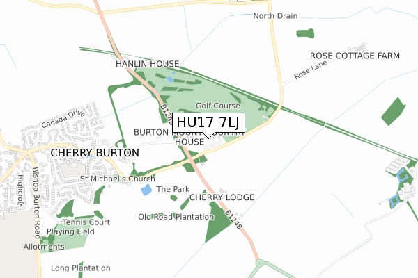 HU17 7LJ map - small scale - OS Open Zoomstack (Ordnance Survey)
