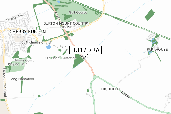 HU17 7RA map - small scale - OS Open Zoomstack (Ordnance Survey)