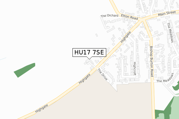 HU17 7SE map - large scale - OS Open Zoomstack (Ordnance Survey)